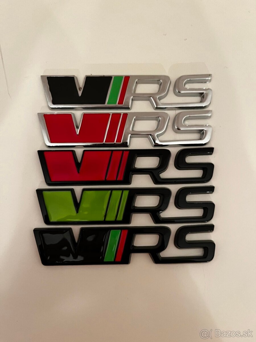 Škoda RS Znaky RS Logá rôzne farby
