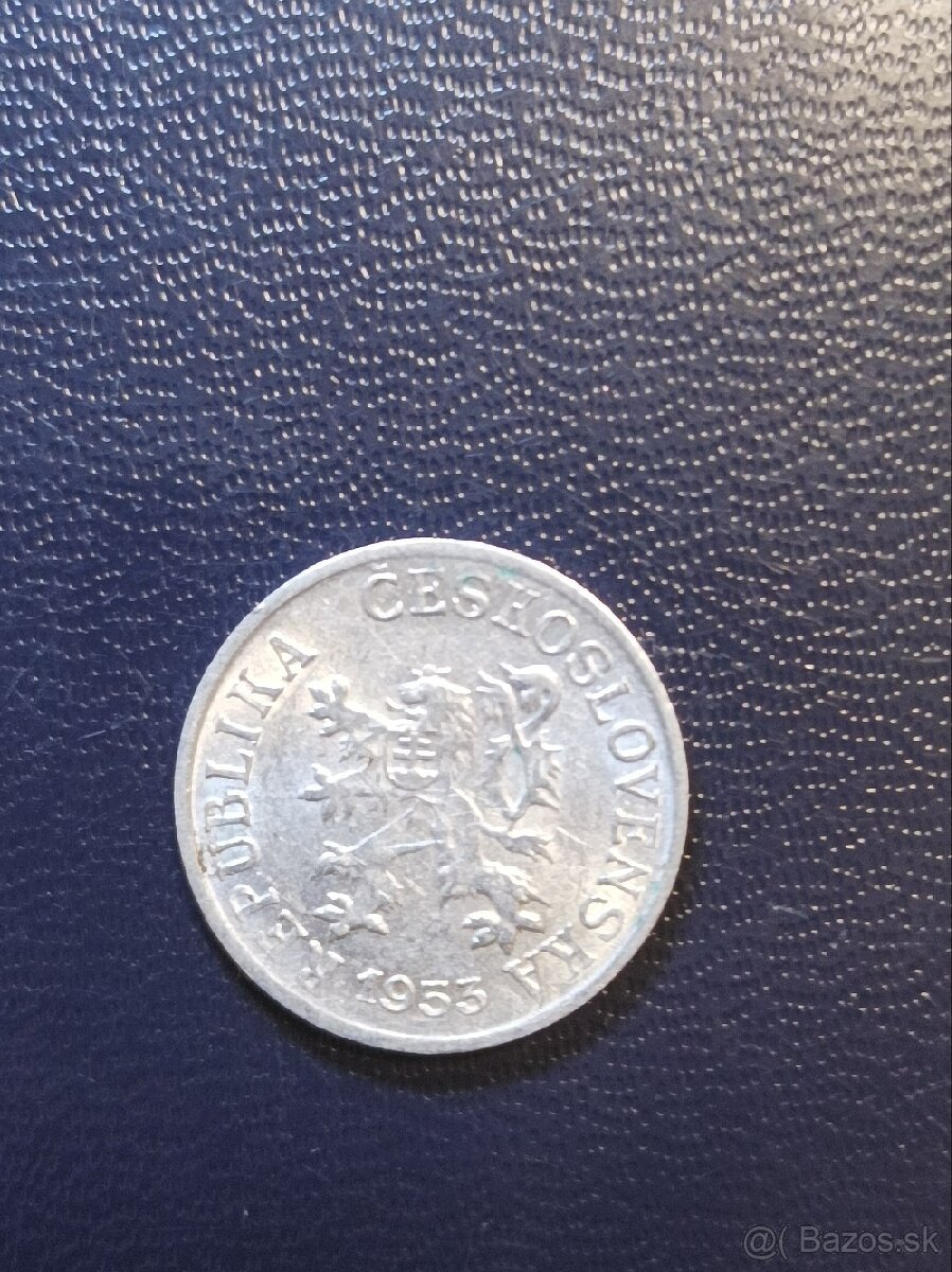 Strieborná zberateľské minca z roku 1953