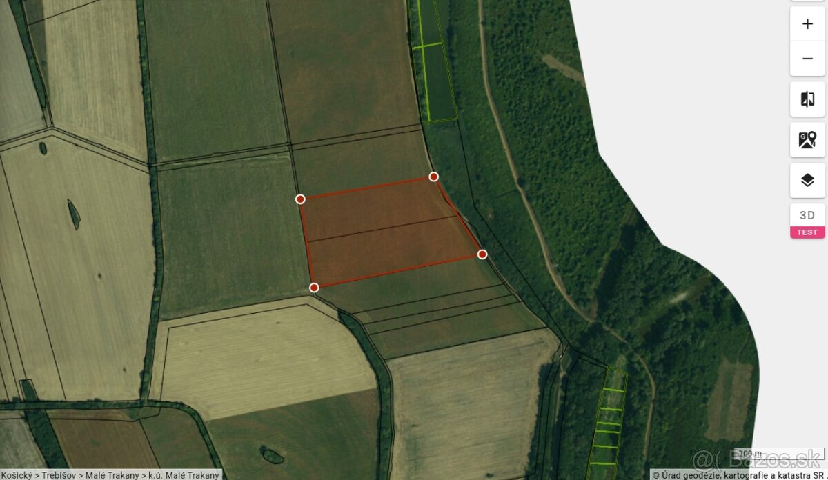 Orná pôda 6,3 ha v celku, pri Čiernej nad Tisou