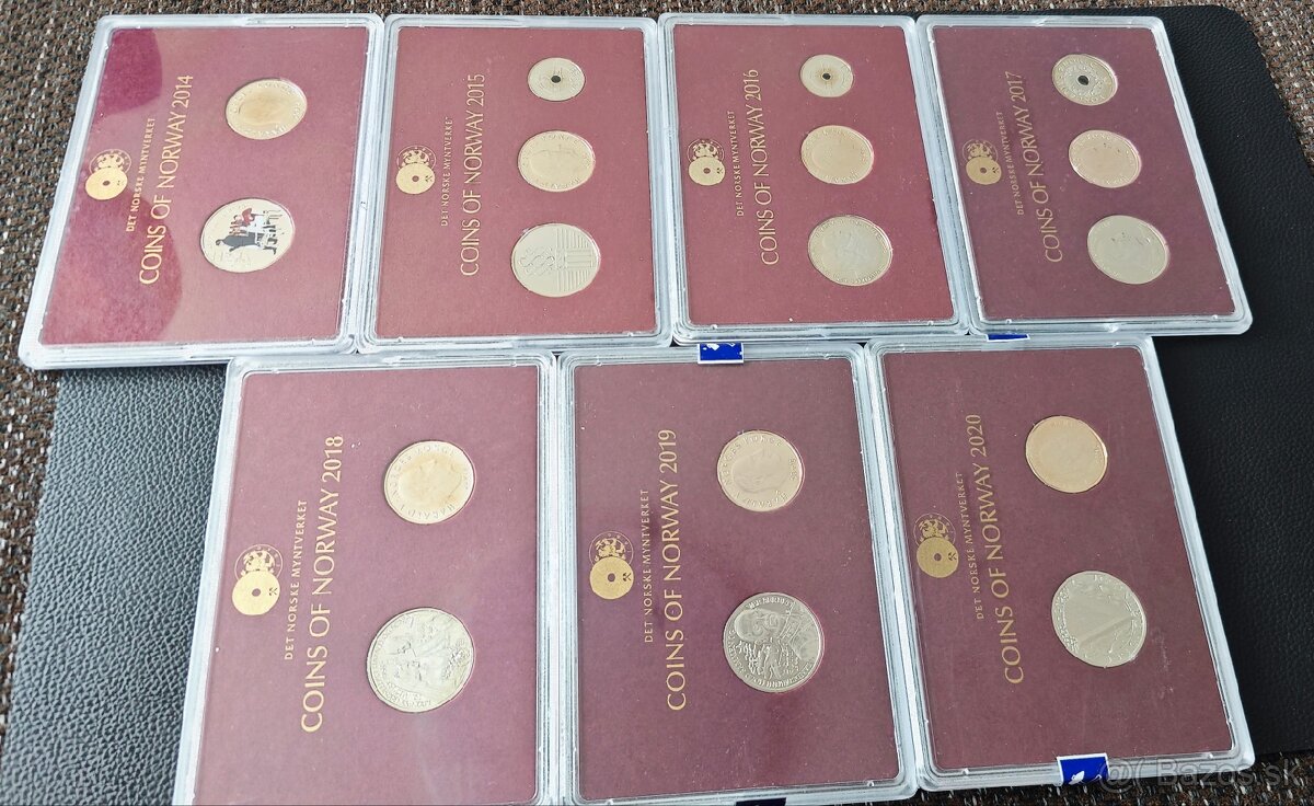 7 x proof sada Nórske mince.