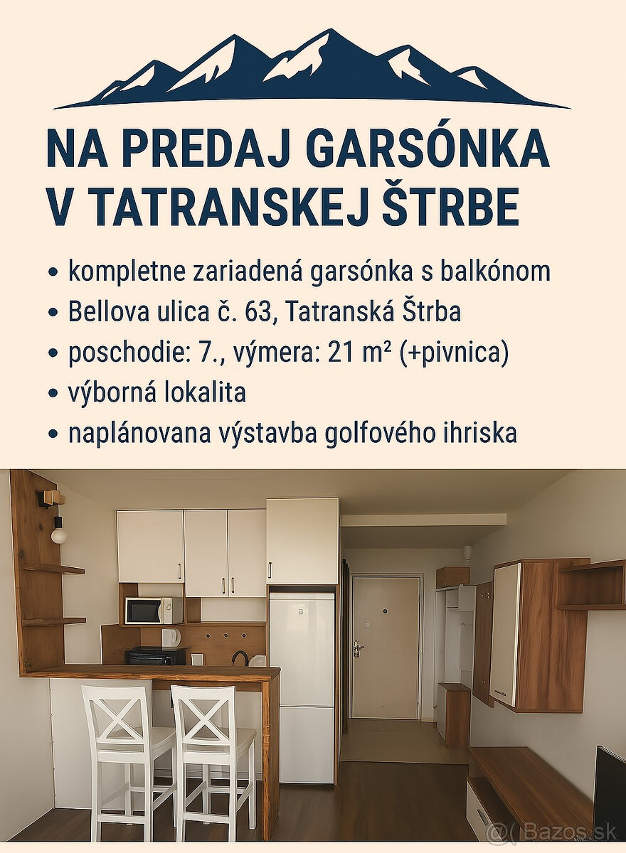Garsónka s balkónom – Tatranská Štrba