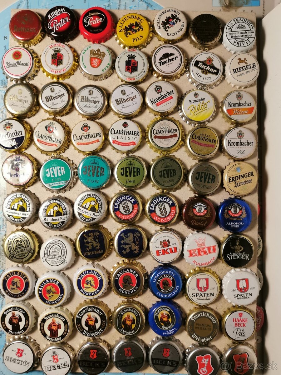 Predám korunkové uzávery, vrchnáky z piva a nápojov zbierka