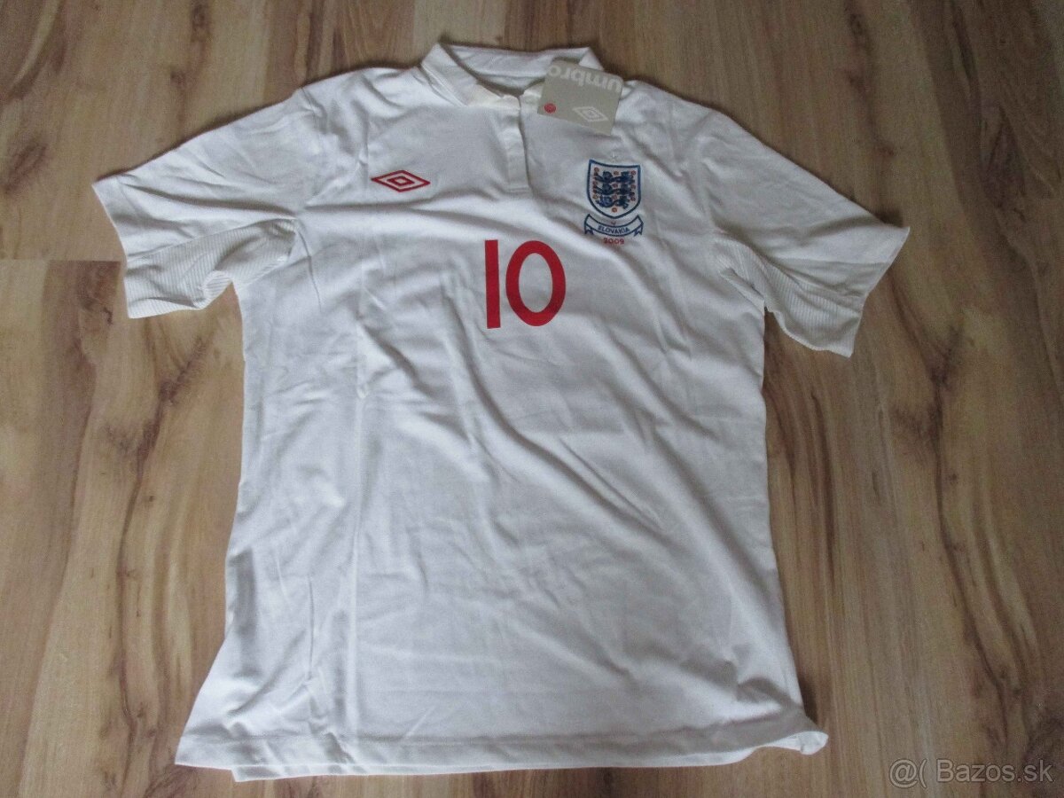 futbalový dres Anglicko - Slovensko 2009 Rooney