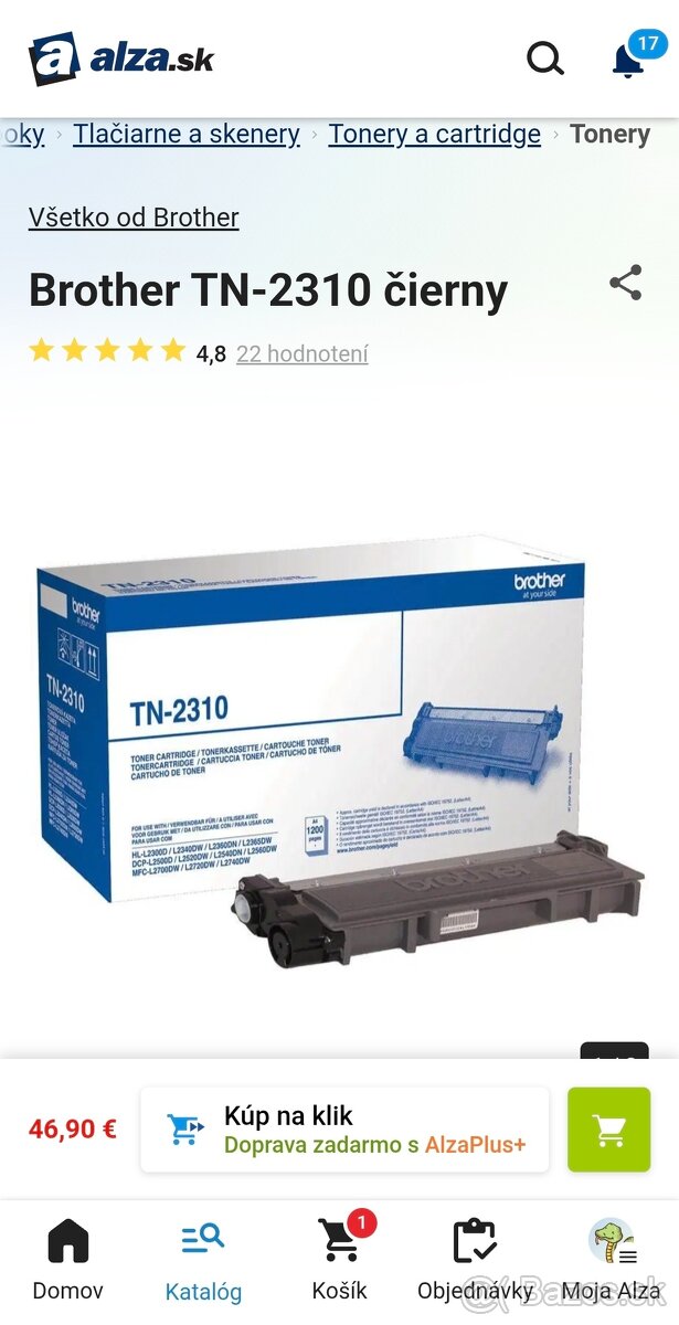Brother TN-2310 čierny