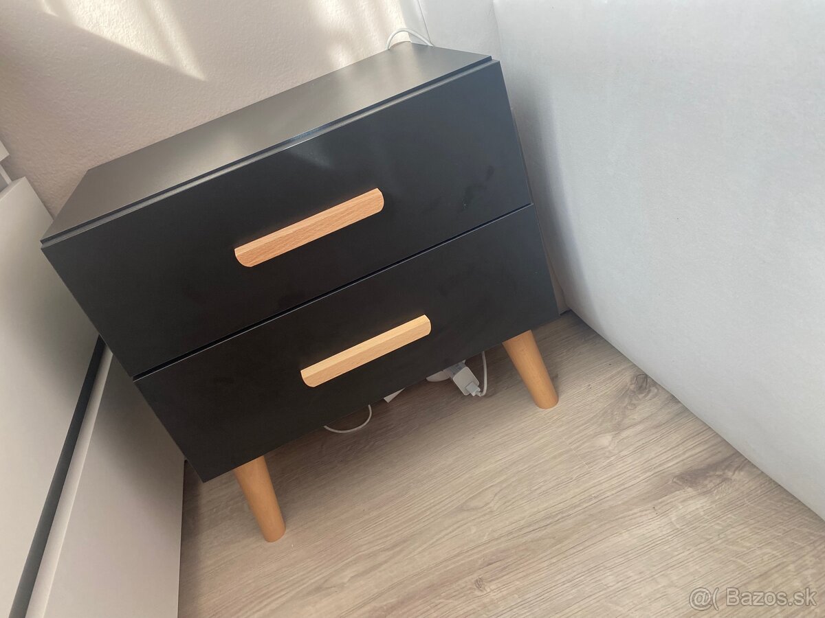 Čierny nočný stolík 2 ks