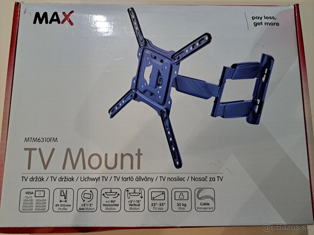 Predám nový držiak na TV zn. Max Mount č. MTM6310FM