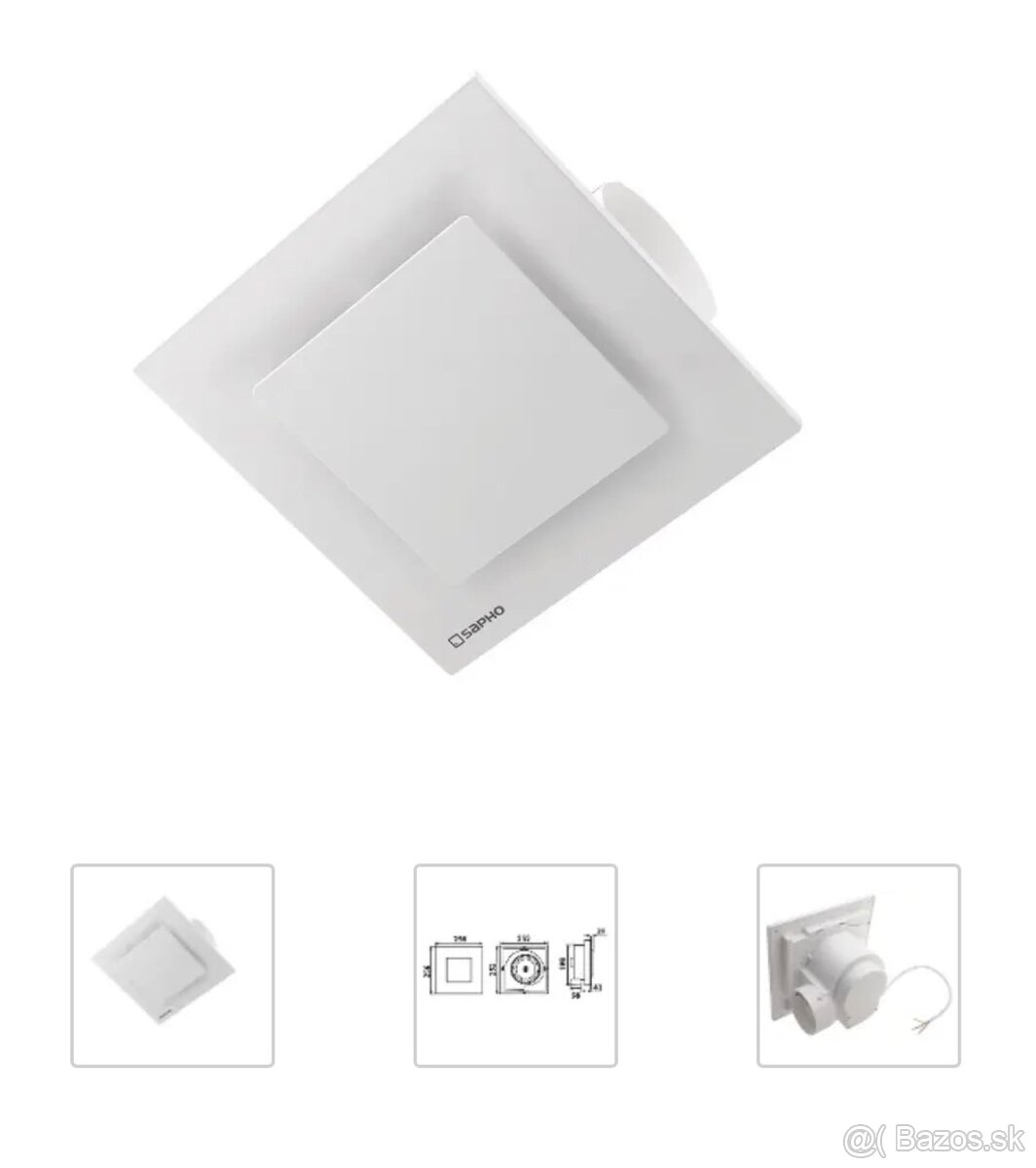 ventilátor Sapho Tecto TC201 biela farba.