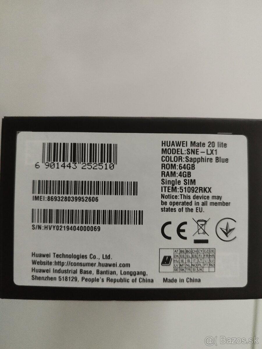 Predám mobil Huawei Mate 20 lite