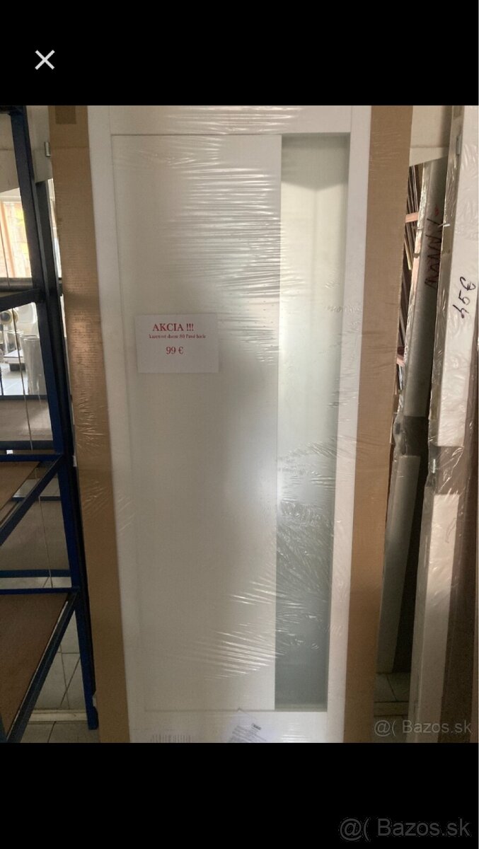 Dvere izbové biele so sklom