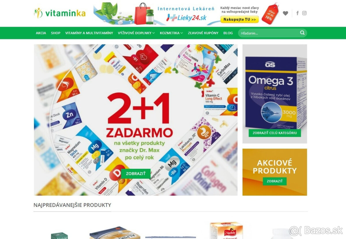 Predám eshop Vitaminka.sk - pasívny príjem bez živnosti