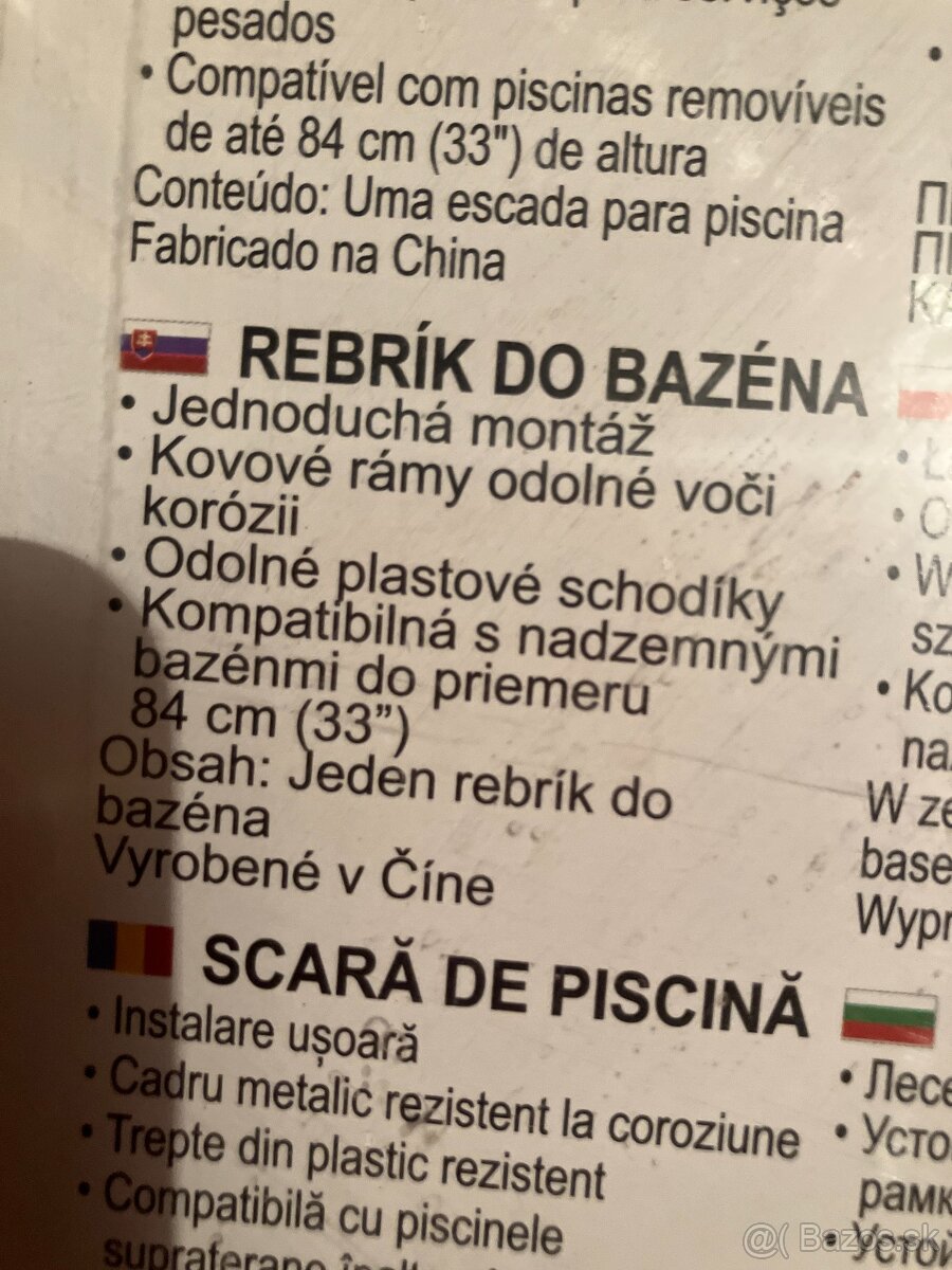 Bazénové schody pre nadzemné bazény