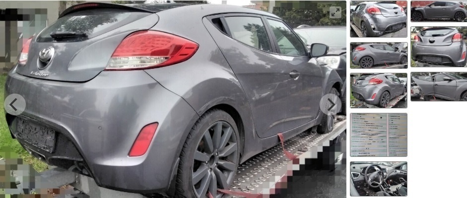 HYUNDAI VELOSTER 1.6 2013 predám motor G4FD, DVERE, PIATE DV