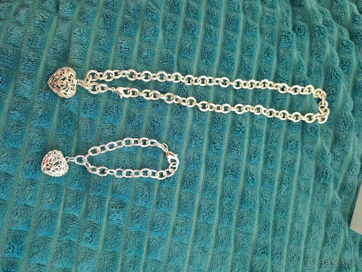 Strieborna farba set naramok nahrdelnik masivny