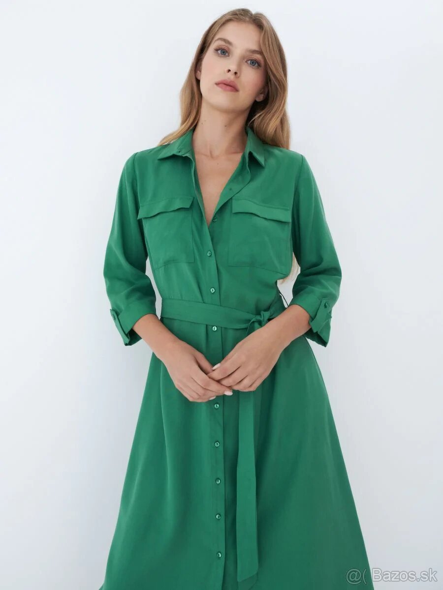 Nové košeľové zelené šaty MOHITO veľk. XS