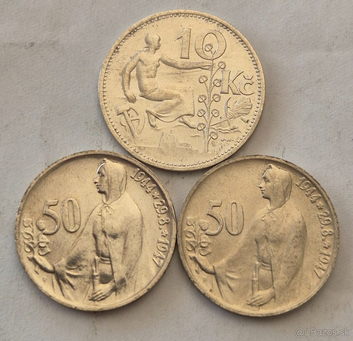 3x strieborná minca Československo