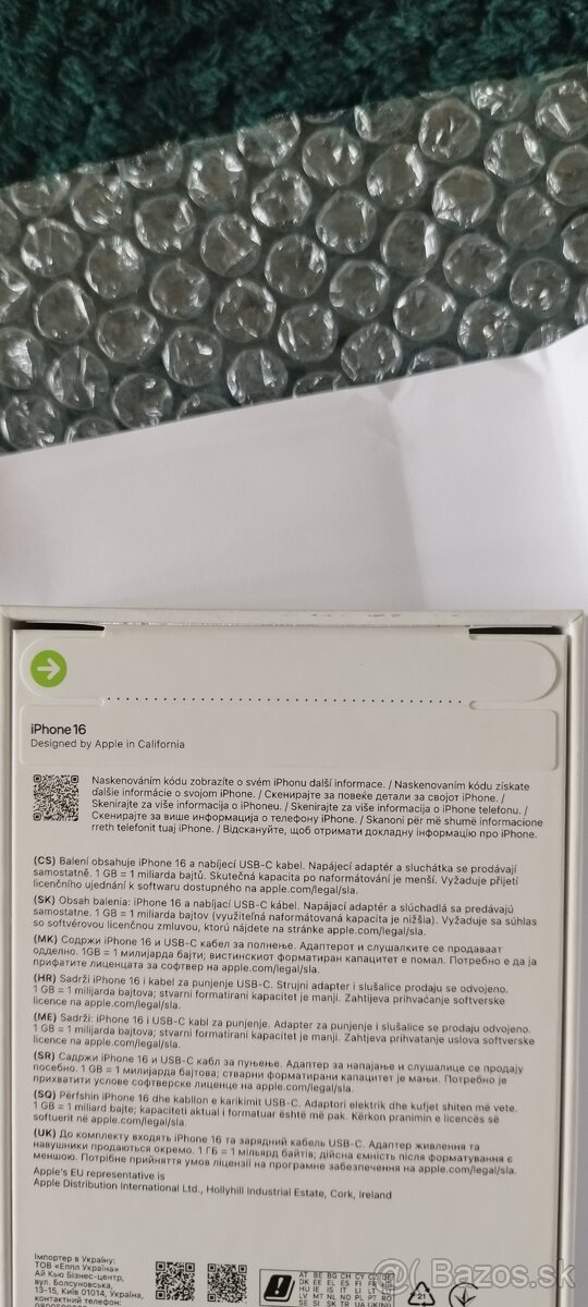 Iphone 16 128 GB biely