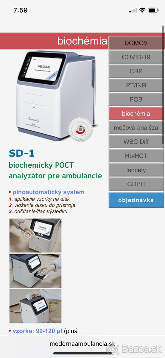 Predám POCT prístroj SD-1 na vyšetrenie krvi v ambulancii