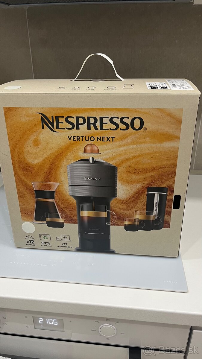 Predám úplne nový kávovar Nespresso Vertuo Next – tmavosivý