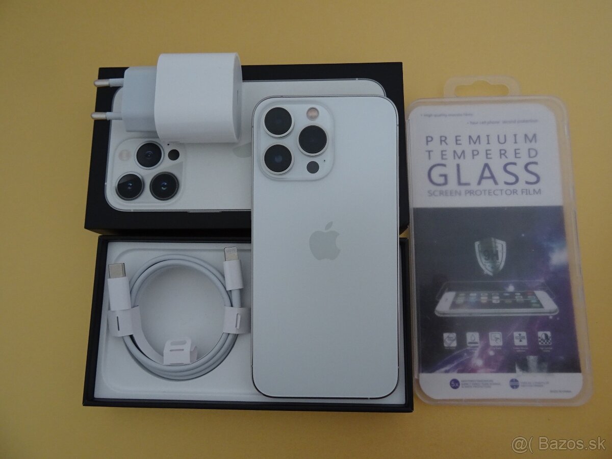 iPhone 13 PRO 256GB SILVER - ZÁRUKA 1 ROK - 100% BATERIA