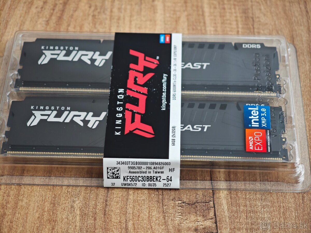 Predam Kingston FURY 64GB KIT DDR5 6000MT/s CL30 Beast Black