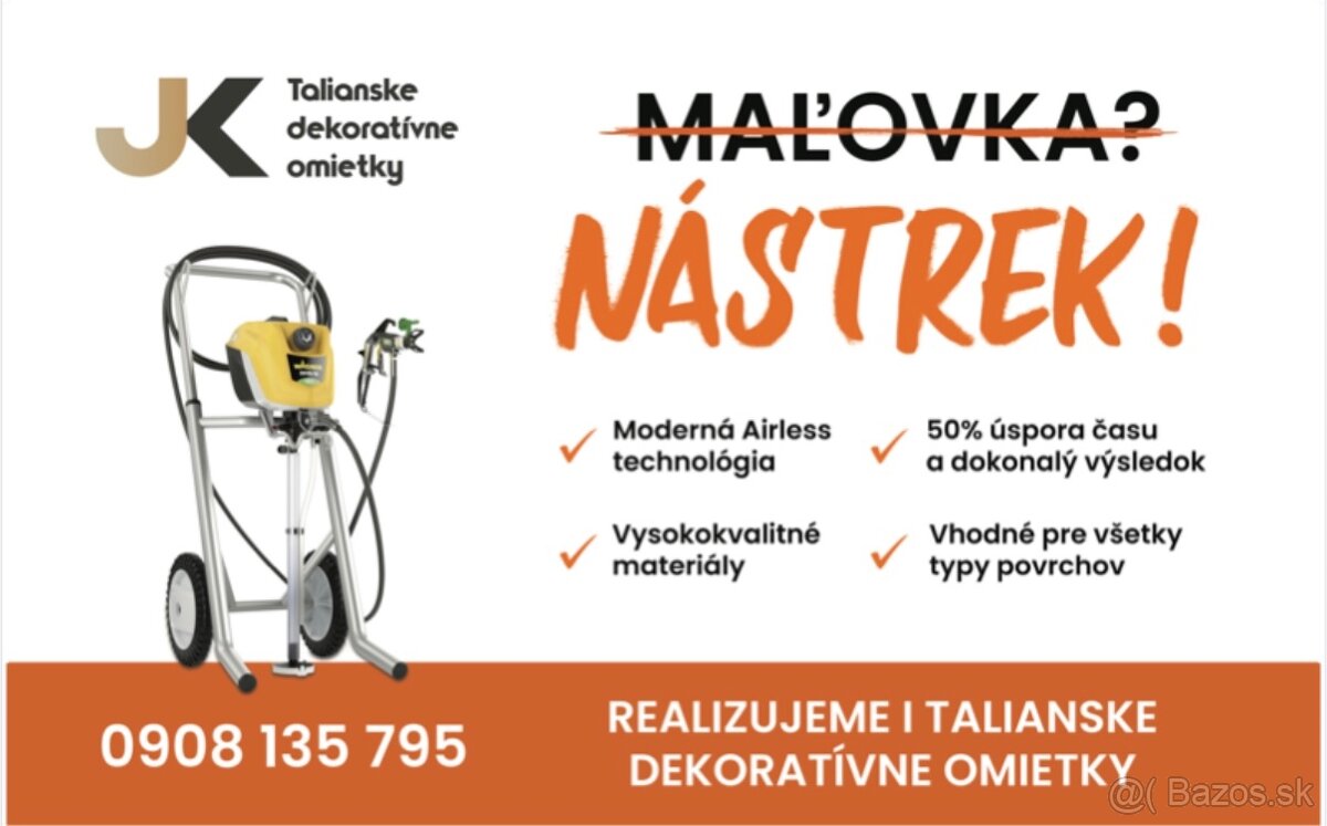 Airless malovka a dekorativne omietky