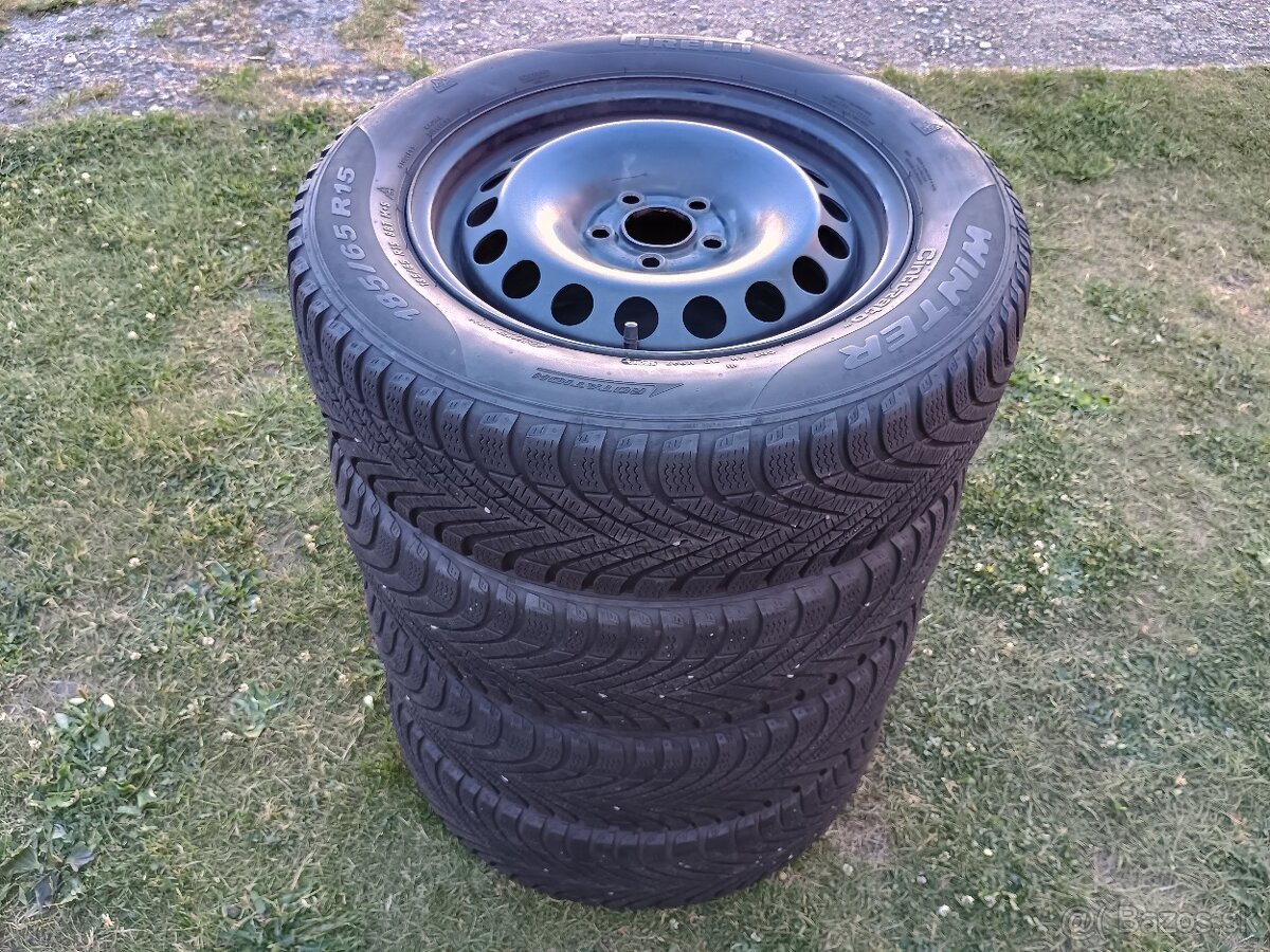 Sada kolies VW Polo 6, plechové disky + pneu 185/65 R15