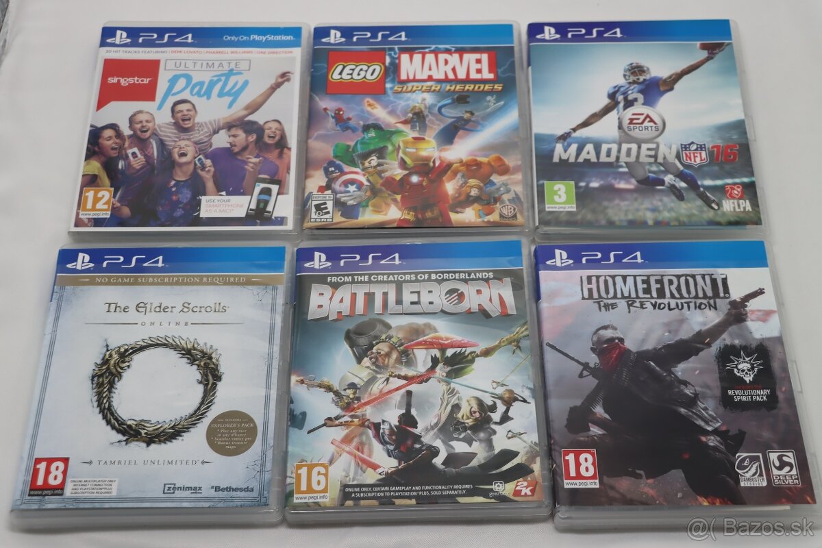 Balík PS4 hier (v PS3 obaloch) – 6 titulov, funkčné disky
