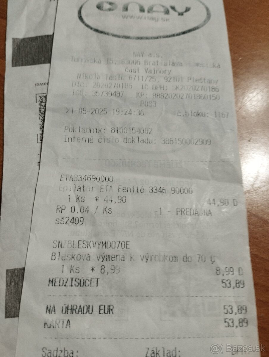 Predám epilator ETA