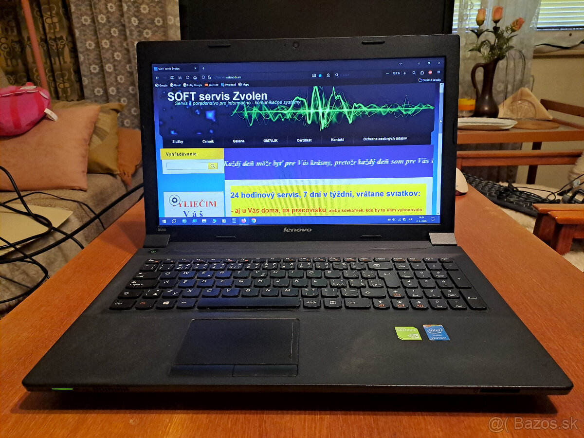 Predám noteb. Lenovo B590 vo výbor. stave s novým SSD diskom