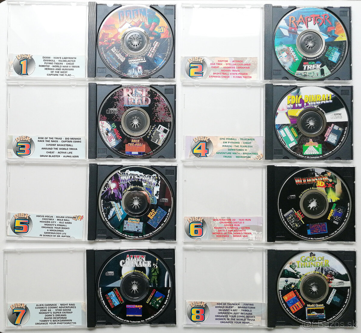 PREDÁM 8 CD WHITE WOLF SOFT. USA 1995 SHAREWARE