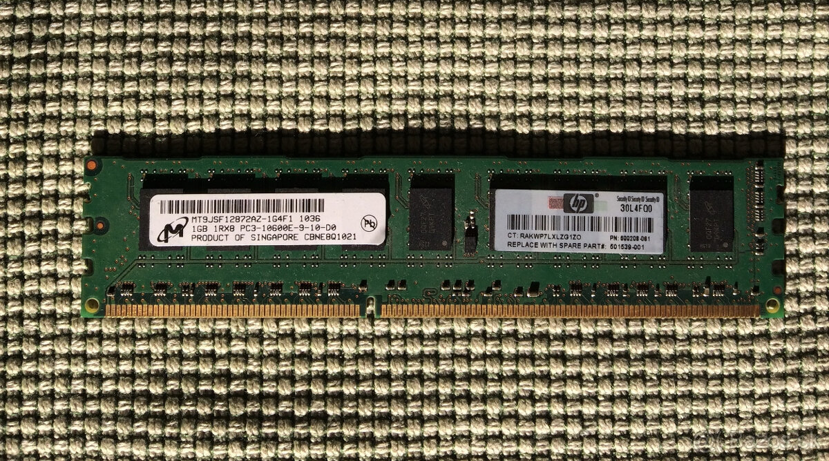 RAMka - ECC unbuffered 1GB