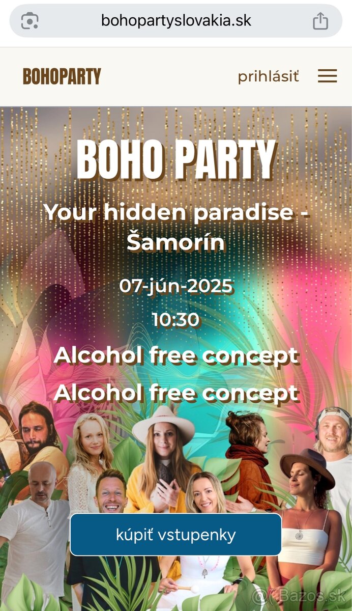1x vstupenka Bohoparty Samorin 7.6.