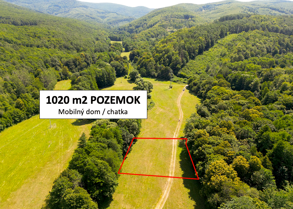 Horná Ves – 1.020 m2 POZEMOK na karavan/chatku/prístrešok