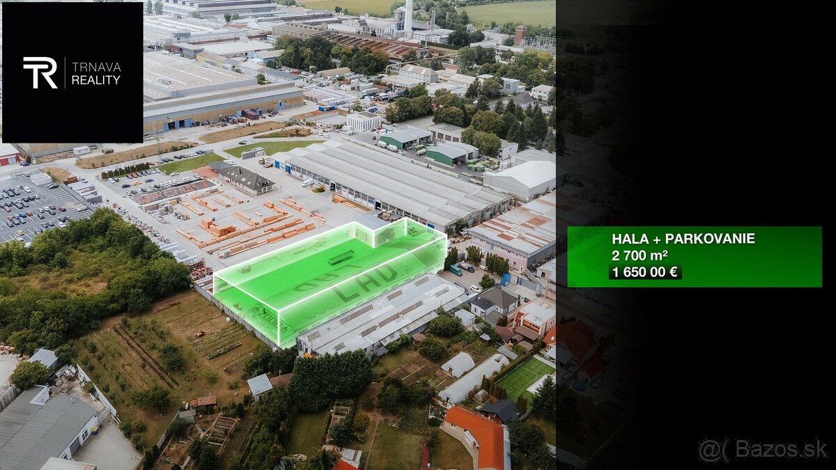 NA PREDAJ HALA + PARKOVANIE V TRNAVE