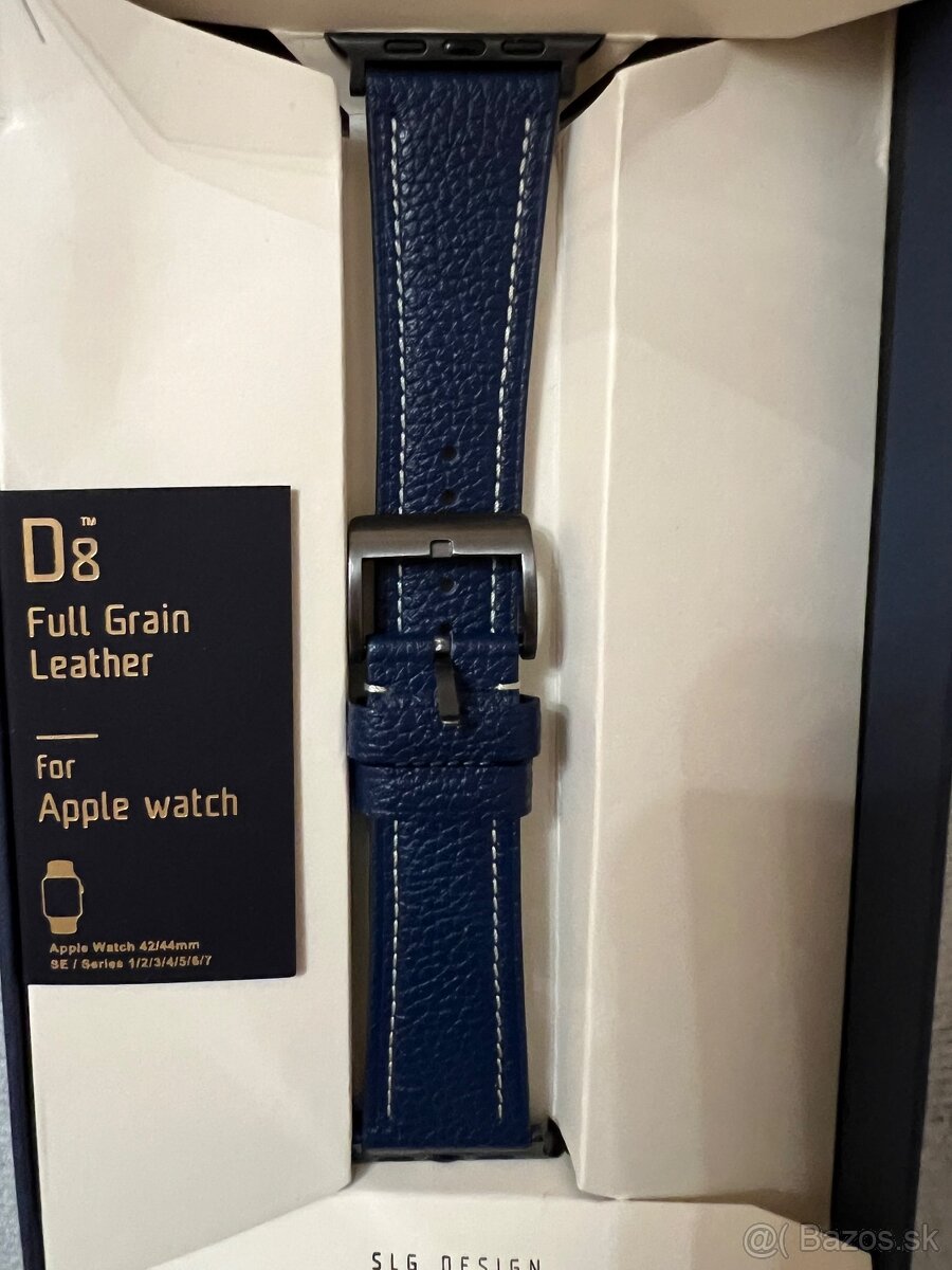 Kožený remienok apole watch 45mm - modrý/ tmavo modrý
