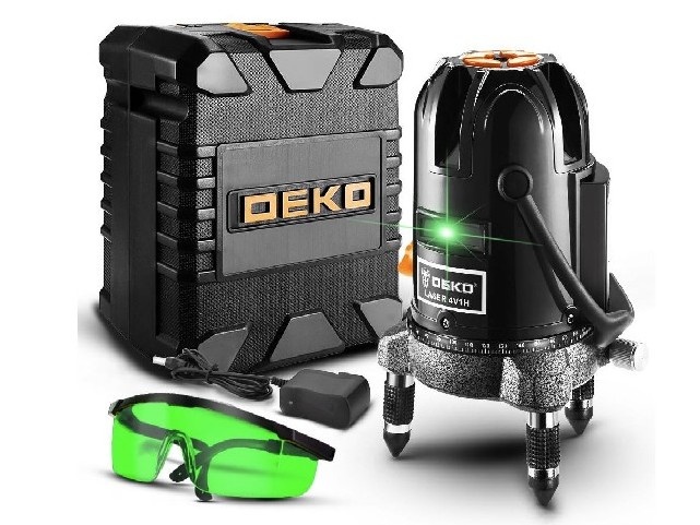 Profi 3D krížový samonivelačný zelený laser DEKO, celokovový