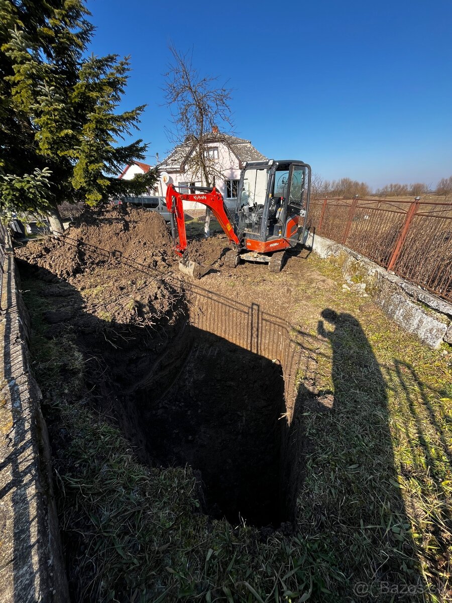 Zemné a výkopové práce, Minibager, nákladná doprava bager