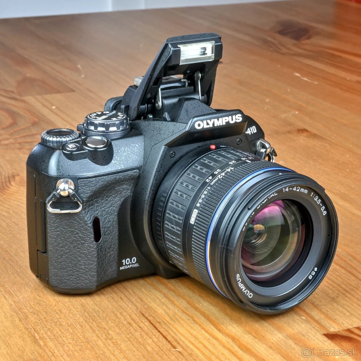 Olympus E-420+ zoom, nabka, popruh, karta