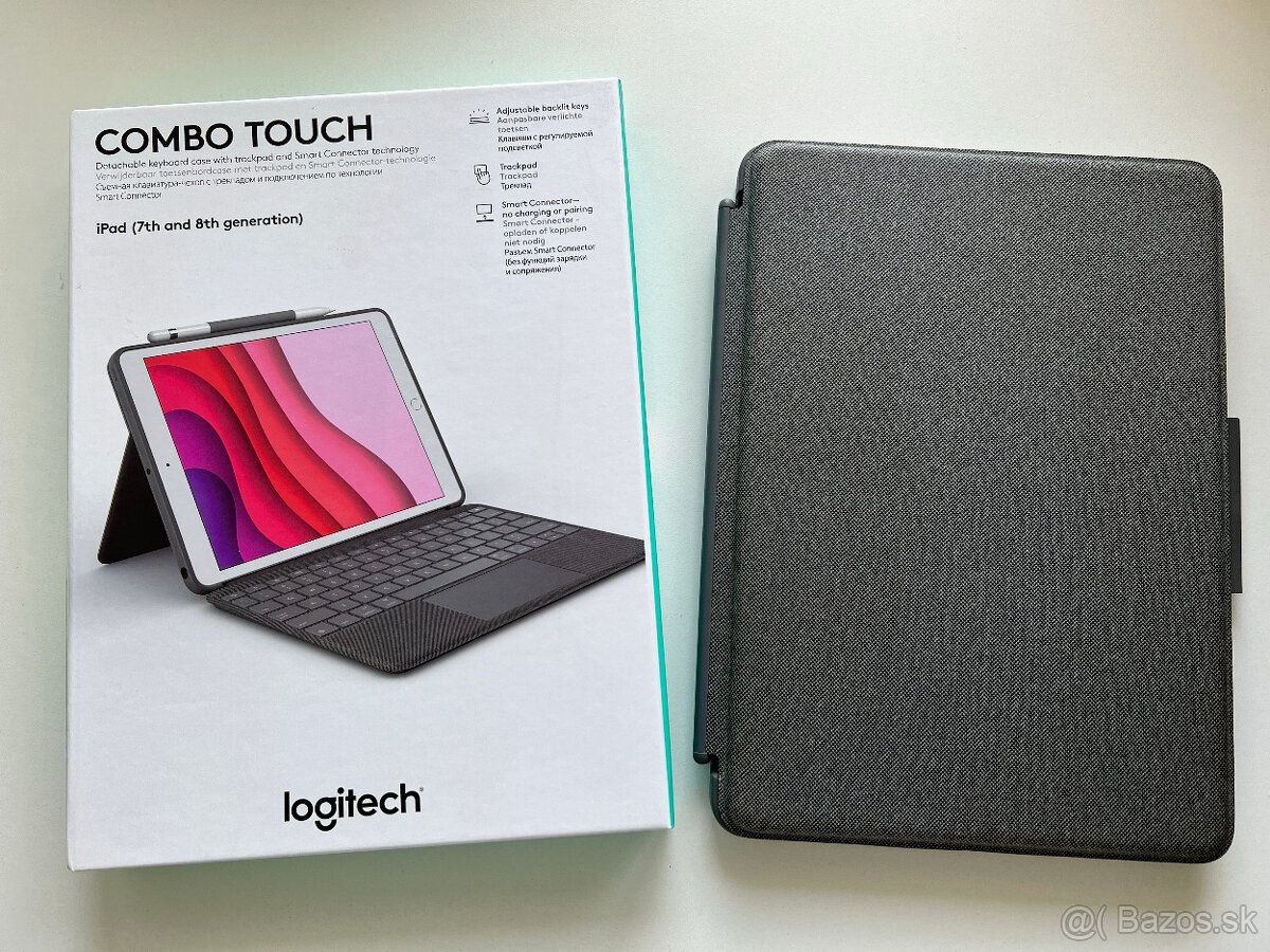 Predám Logitech Combo Touch, klávesnica a obal pre iPad
