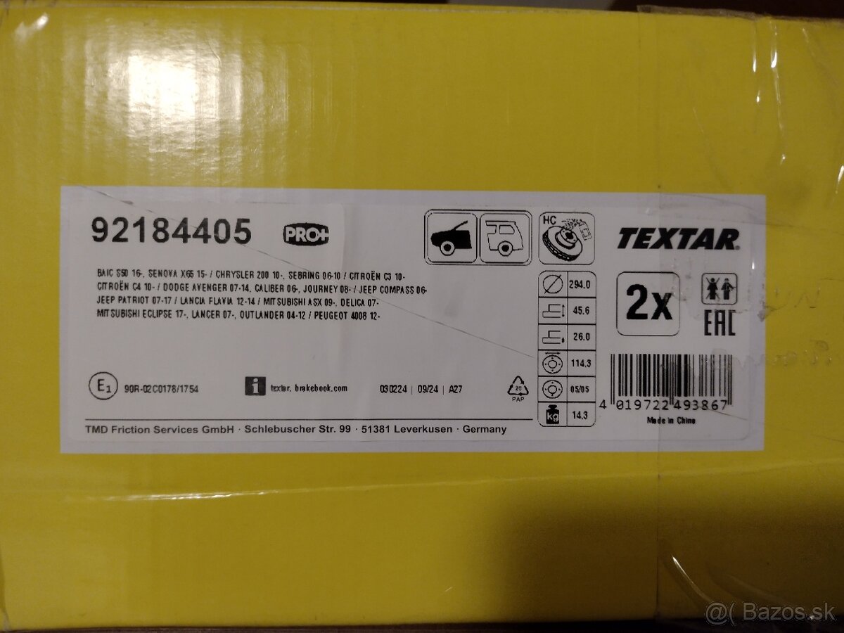 Brzdové kotúče,platničky PEUGEOT,CITROEN,MITSUBISHI