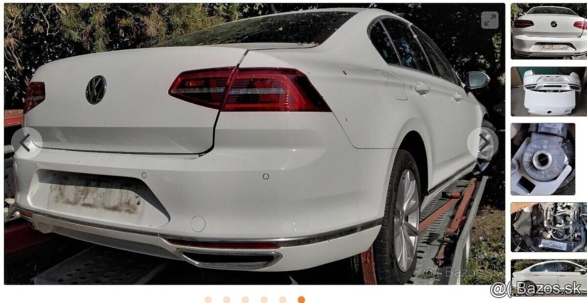 Volkswagen Passat B8 2.0 TDi 2019 FACELIFT predám KAPOTA ZAD