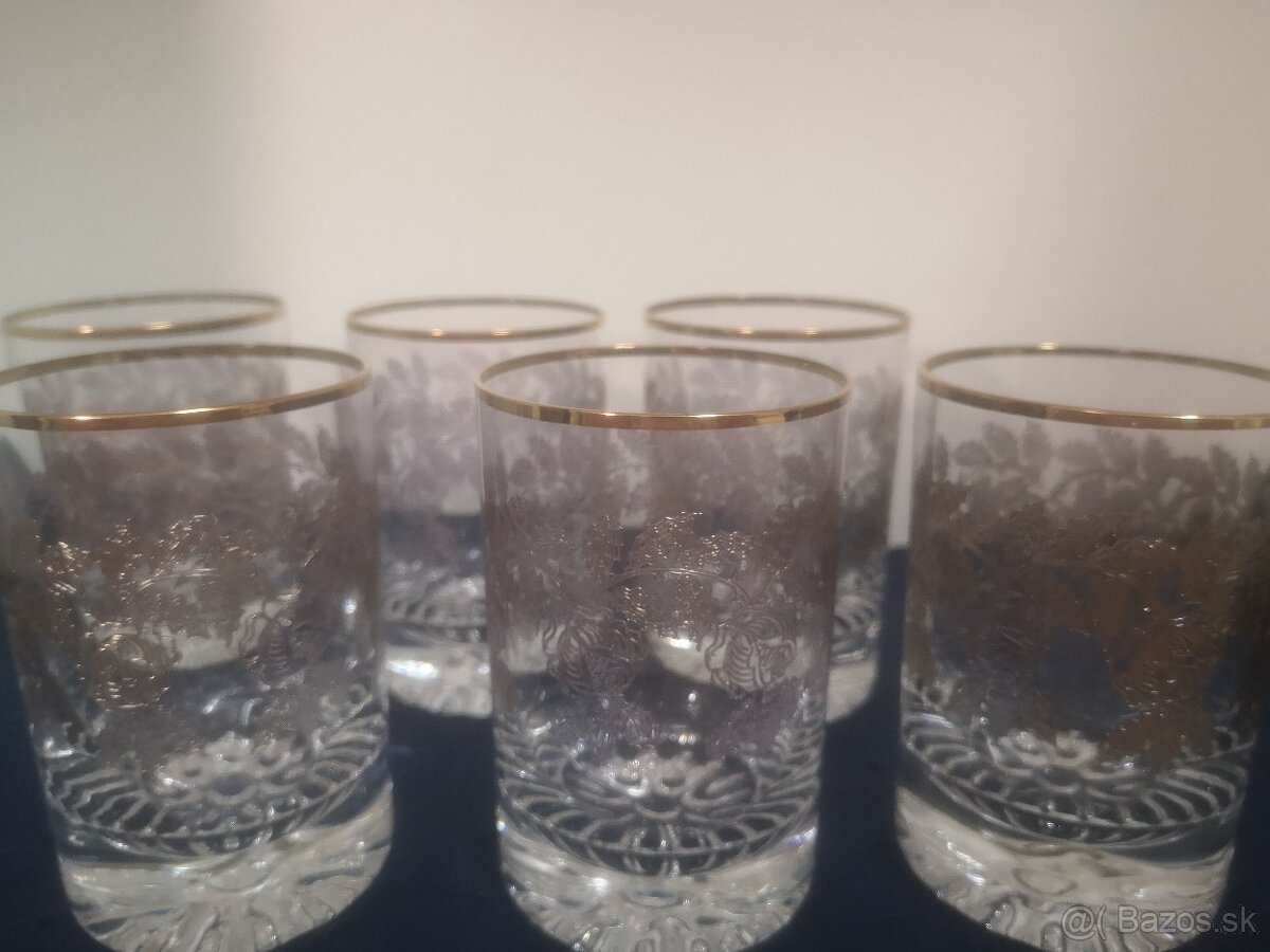 Retro poháre - leptané sklo