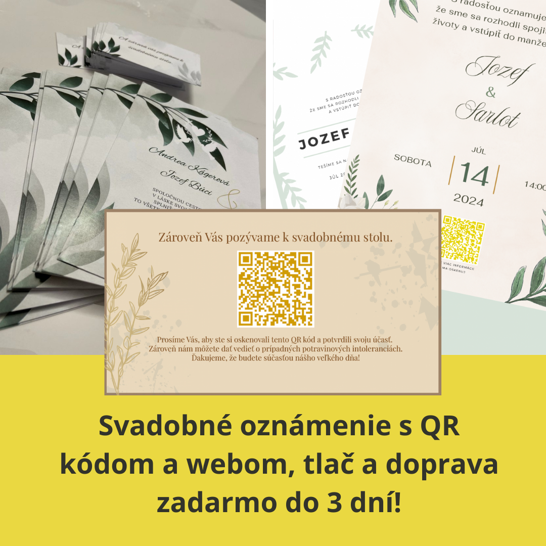 Svadobné oznámenia aj s QR kódom a webom