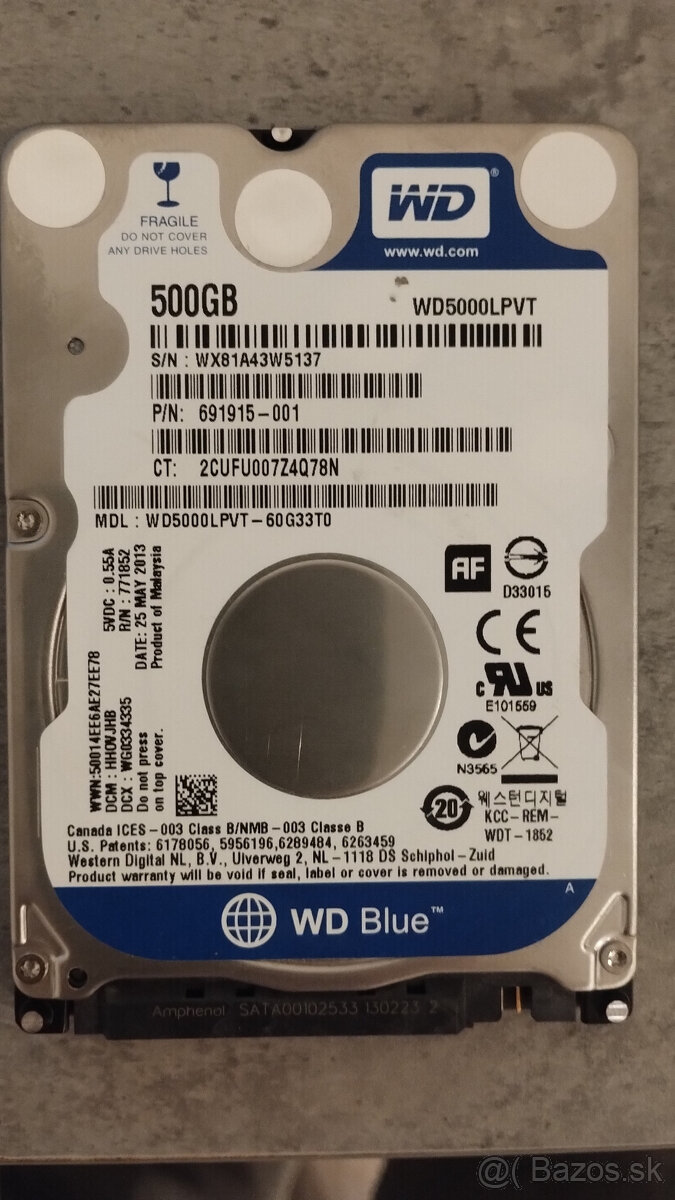 HDD 500GB 2,5" SATAIII