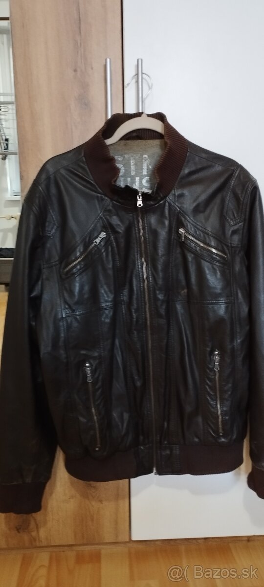 TOP stav Pánska kožená bunda Mustang XL pravá koža