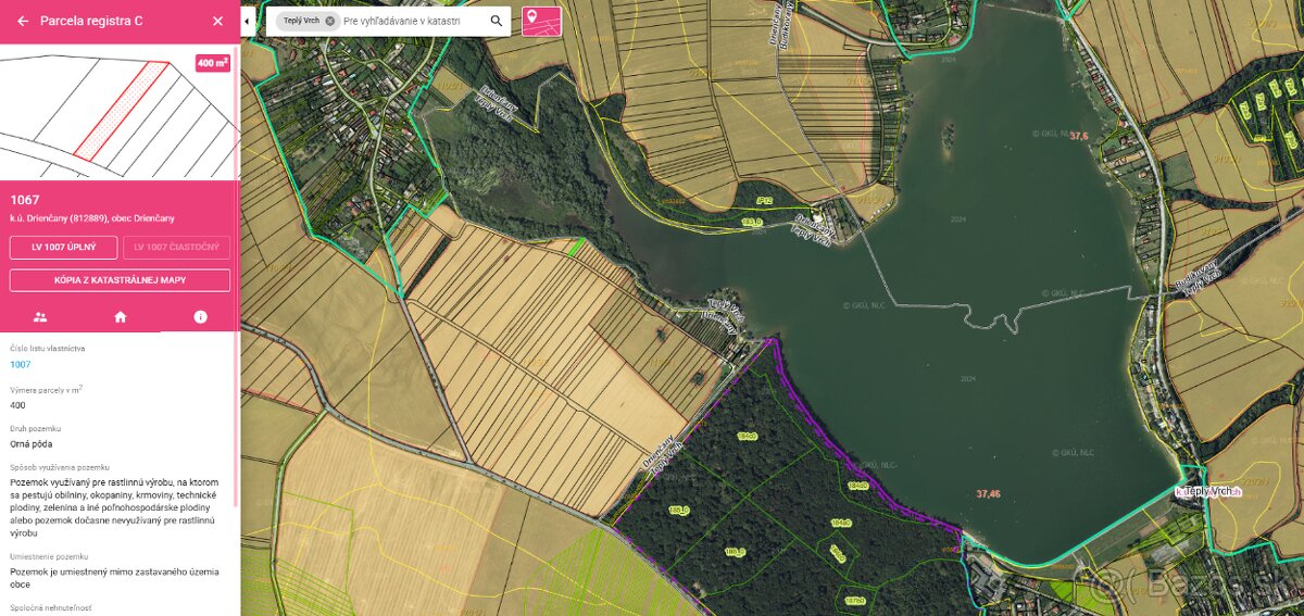 Predaj/prenájom pozemku pri Teplom Vrchu