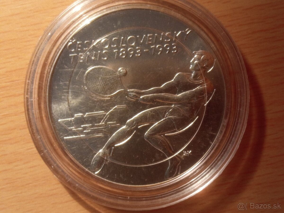 Československý tenis 500 Kčs 1993 – Investičné striebro