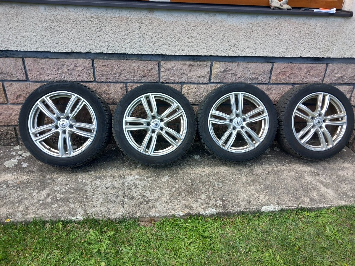 Predám 18" Al disky Brock RC27 s TPMS,Continetal 245/45 R18