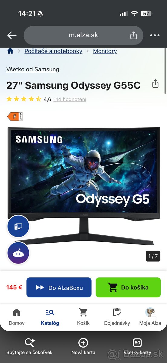 Samsung Odyssey G55C 27”