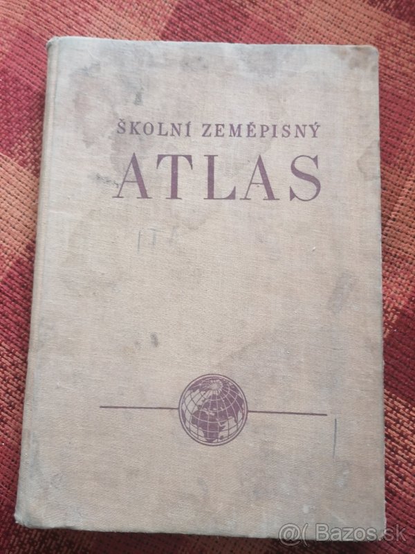 Starý školský zemepisny atlas